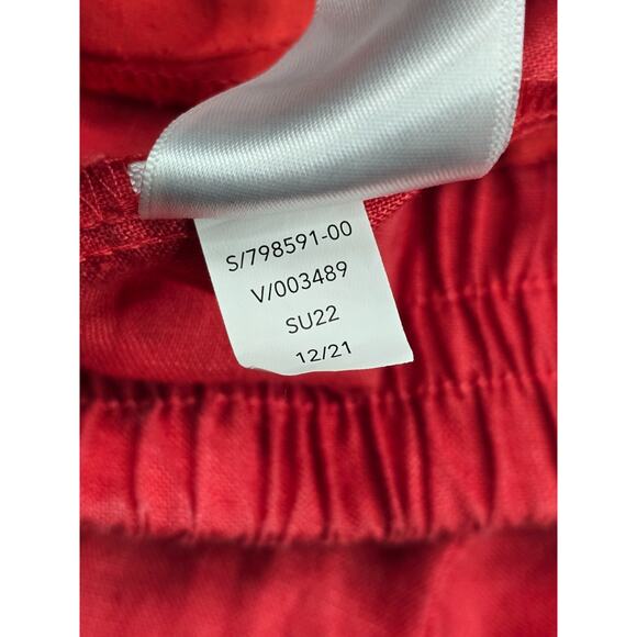 Athleta Playa Linen Wide Crop Pant in Passionfruit Coral Palazzo Size 8P - Picture 11 of 11